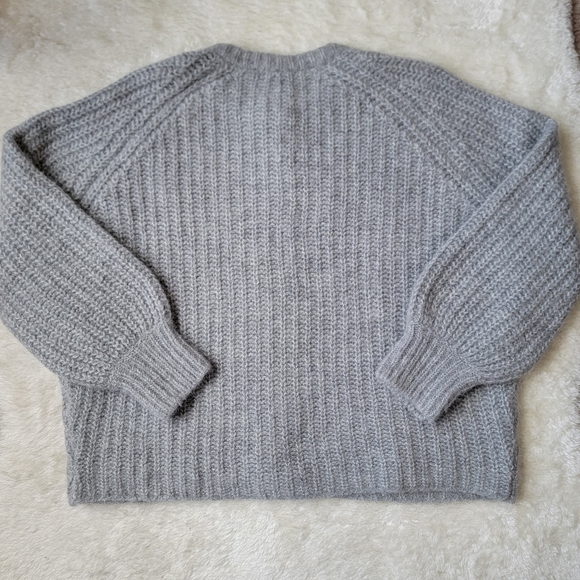 (sold) Sezane ✨ Emile Alpaca + Wool Cardigan in Mottled Grey, Large 🦙❤️🐑 - Picture 5 of 10